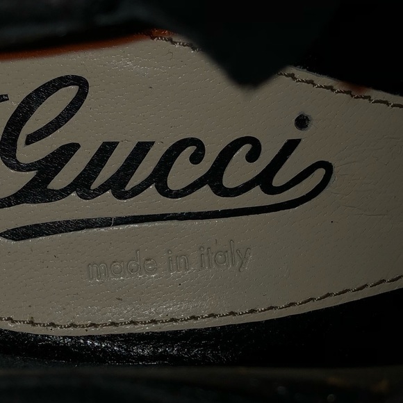 Gucci Black Suede Leather Logo Heeled Ankle Bootie Size-(IT)-36.5/(US)-6 - Picture 8 of 13